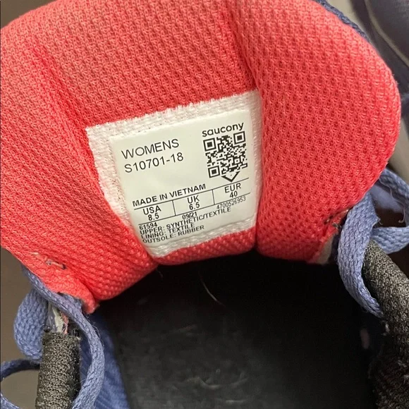 Saucony Cohesion Blue and Pink Athletic Shoes - Picture 2 of 10